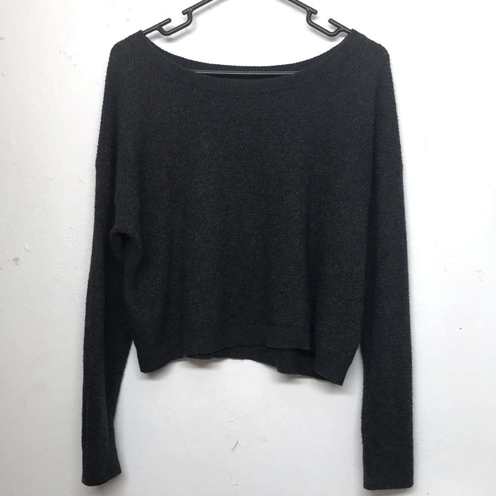 Thrifted cropped grey sweater.